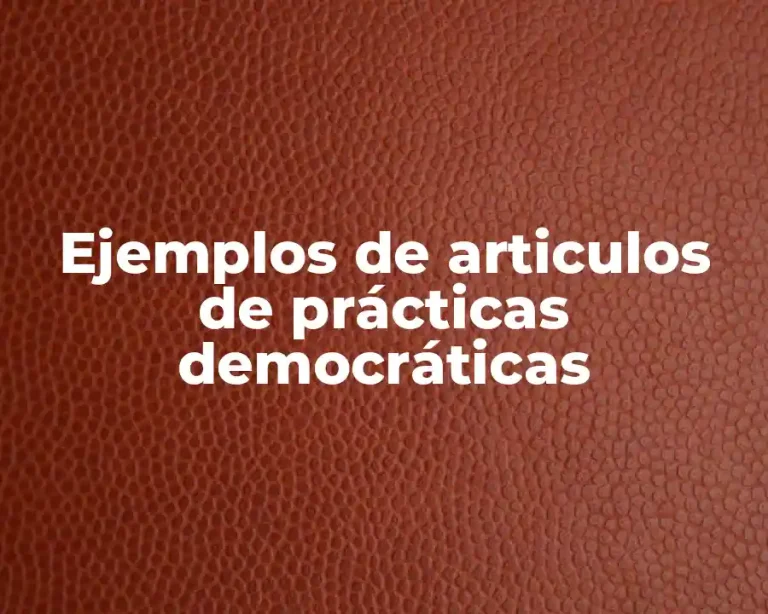 Ejemplos de articulos de prácticas democráticas
