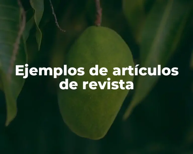 Ejemplos de artículos de revista