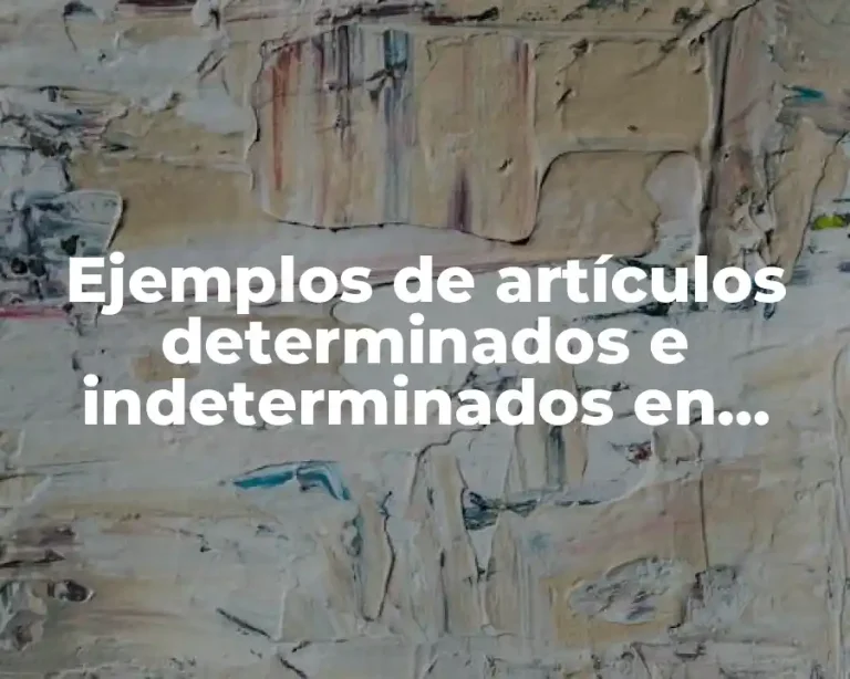 Ejemplos de artículos determinados e indeterminados en español