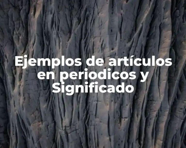 Ejemplos de artículos en periodicos y Significado