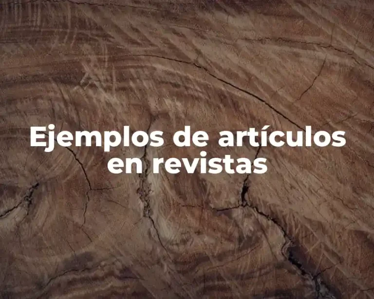 Ejemplos de artículos en revistas