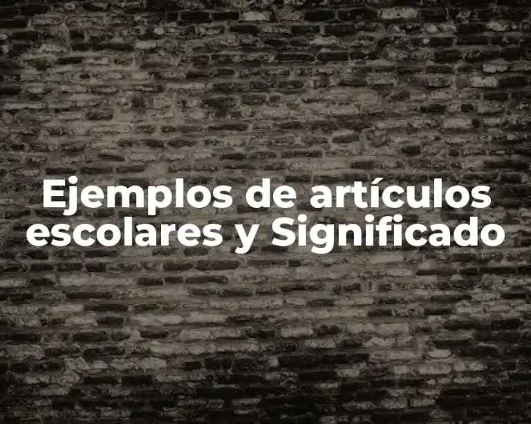 Ejemplos de artículos escolares y Significado