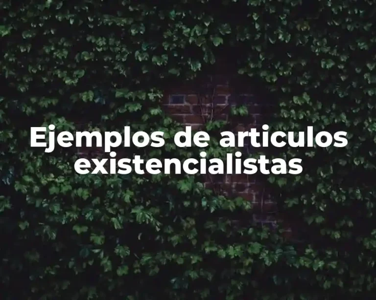 Ejemplos de articulos existencialistas