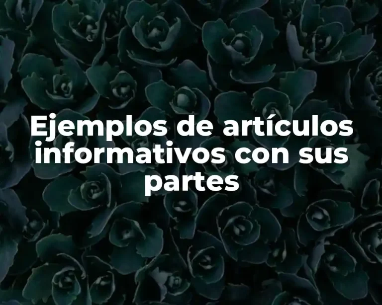 Ejemplos de artículos informativos con sus partes