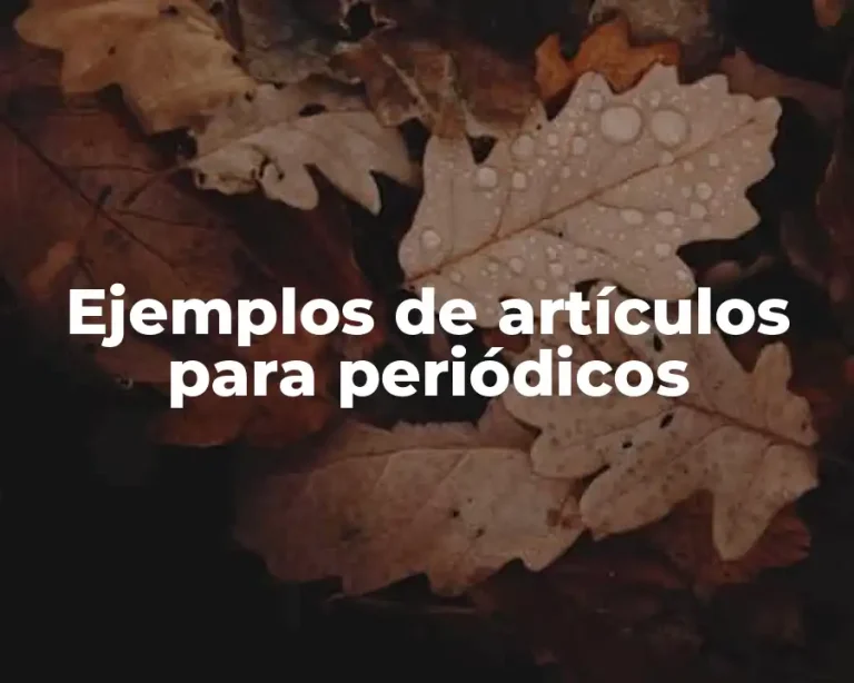 Ejemplos de artículos para periódicos