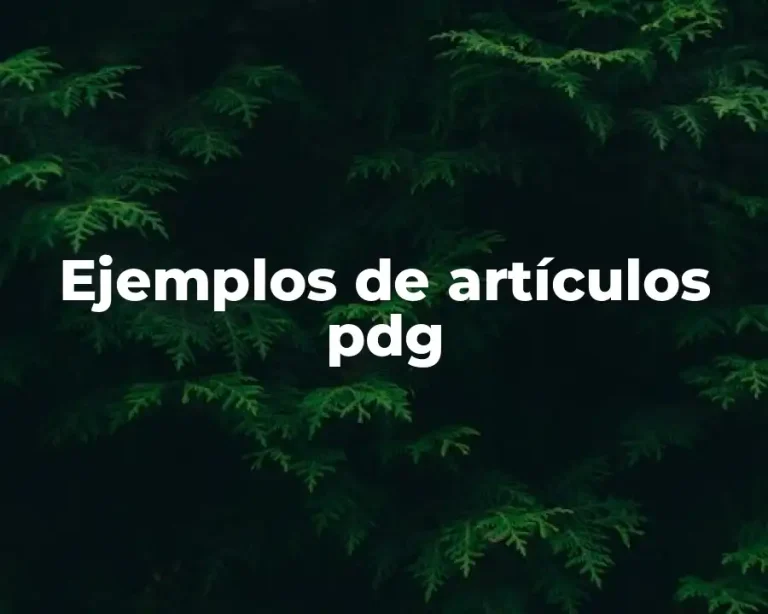 Ejemplos de artículos pdg