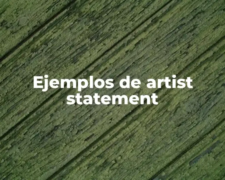 Ejemplos de artist statement