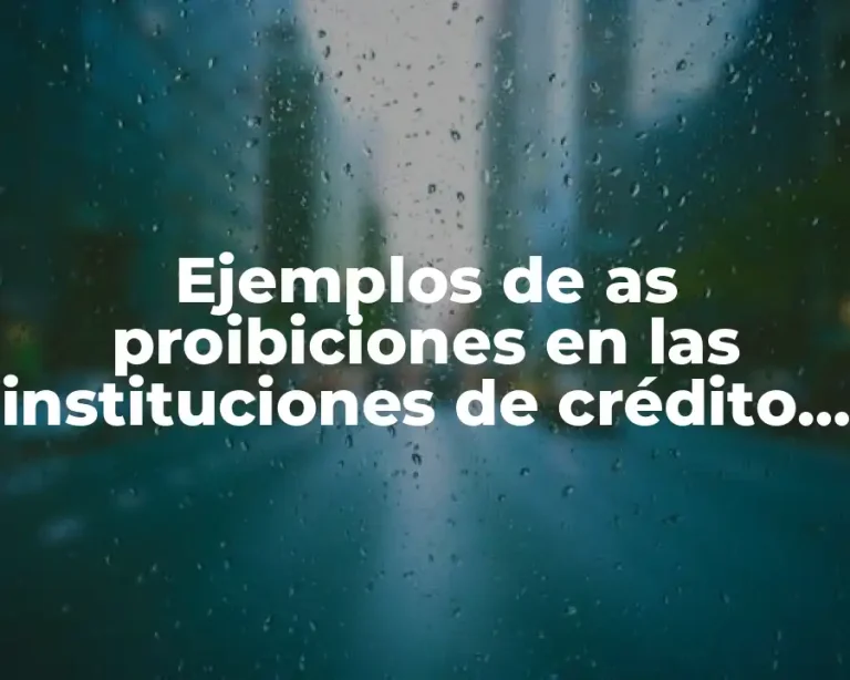 Ejemplos de as proibiciones en las instituciones de crédito y Significado