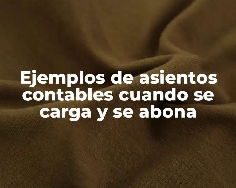 Ejemplos de asientos contables cuando se carga y se abona