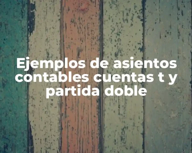 Ejemplos de asientos contables cuentas t y partida doble