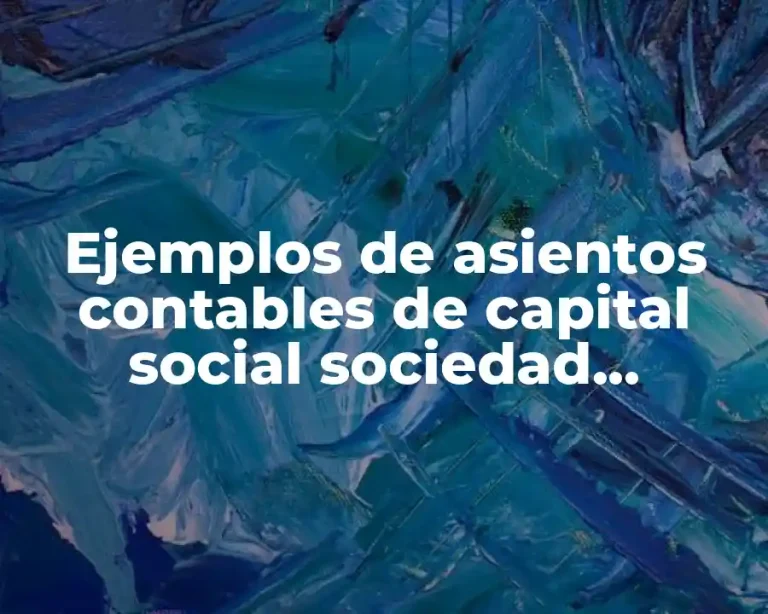 Ejemplos de asientos contables de capital social sociedad anonima