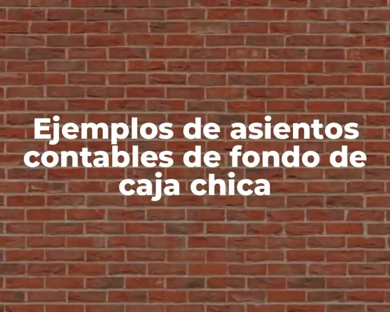 Ejemplos de asientos contables de fondo de caja chica
