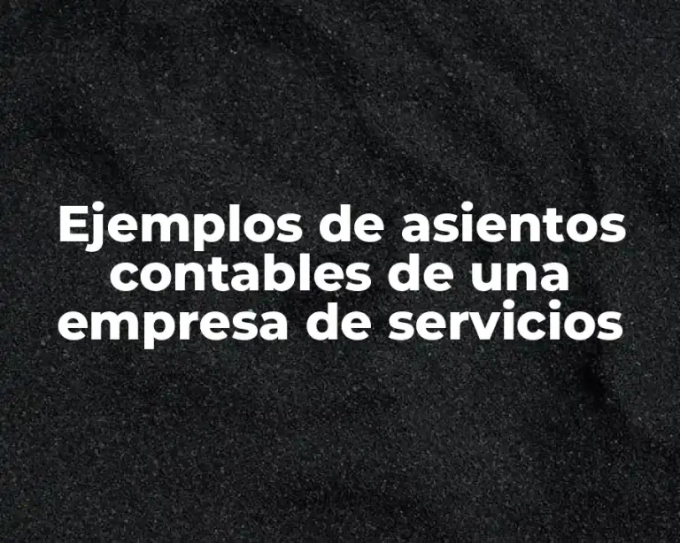 Ejemplos de asientos contables de una empresa de servicios