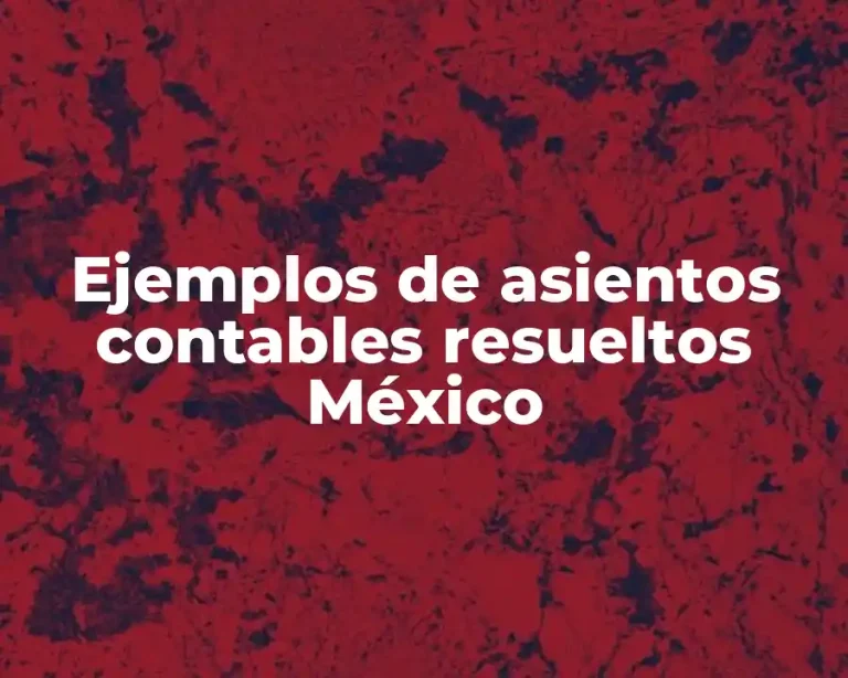 Ejemplos de asientos contables resueltos México