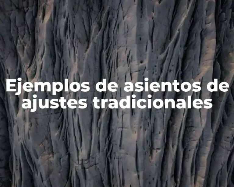 Ejemplos de asientos de ajustes tradicionales