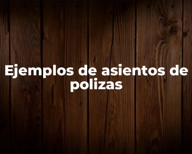 Ejemplos de asientos de polizas