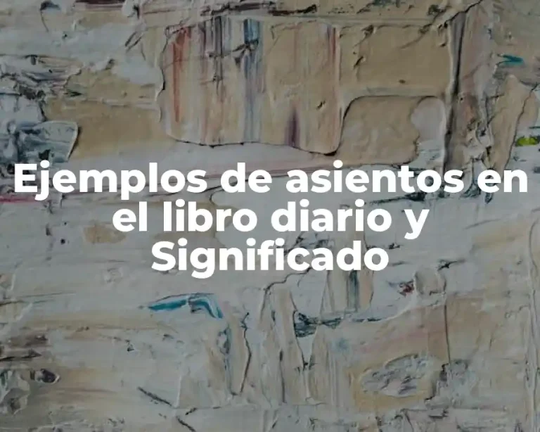 Ejemplos de asientos en el libro diario y Significado