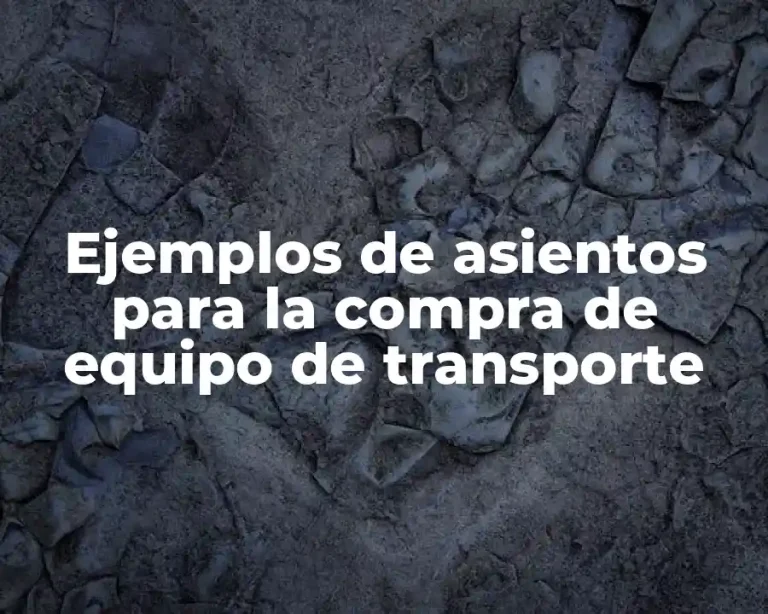Ejemplos de asientos para la compra de equipo de transporte