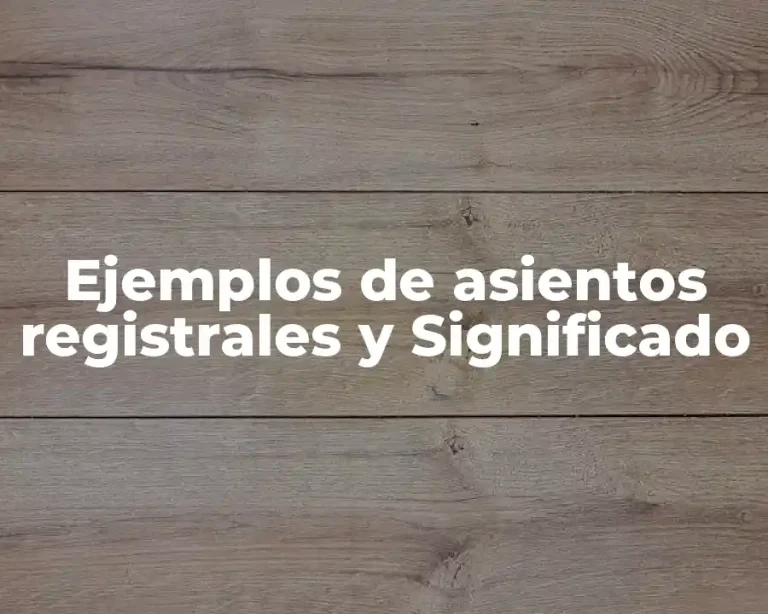 Ejemplos de asientos registrales y Significado