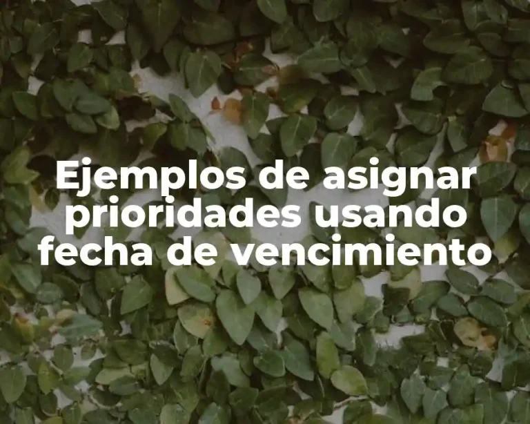 Ejemplos de asignar prioridades usando fecha de vencimiento