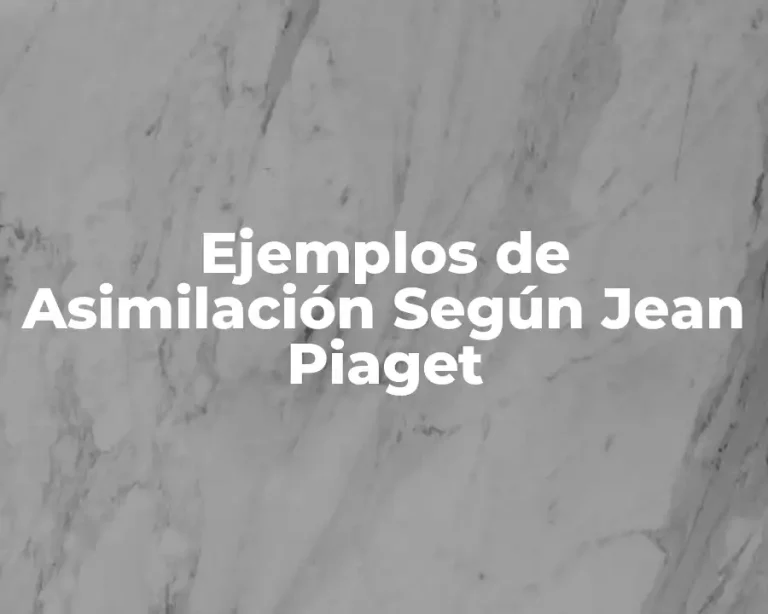 Ejemplos de Asimilación Según Jean Piaget