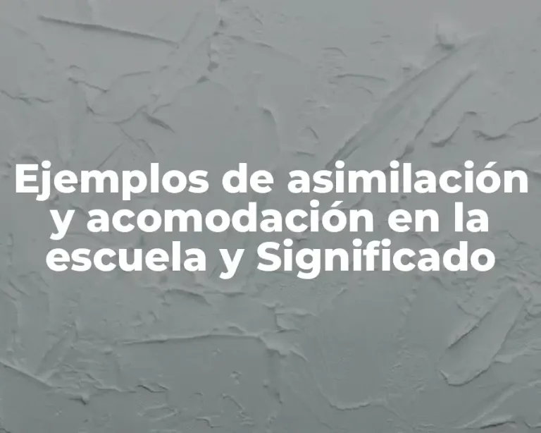 Ejemplos de asimilación y acomodación en la escuela y Significado