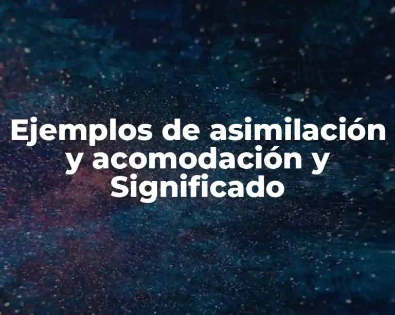 Ejemplos de asimilación y acomodación y Significado