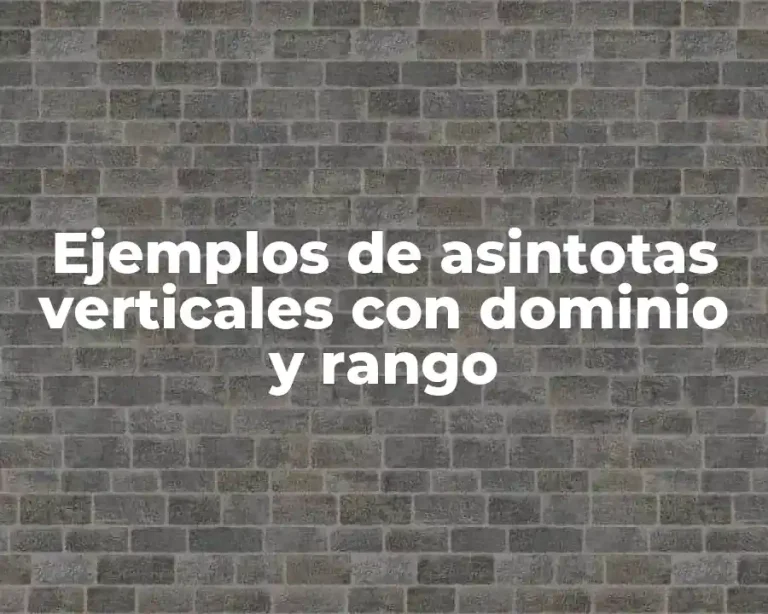 Ejemplos de asintotas verticales con dominio y rango