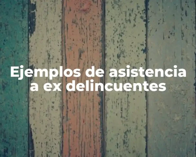 Ejemplos de asistencia a ex delincuentes