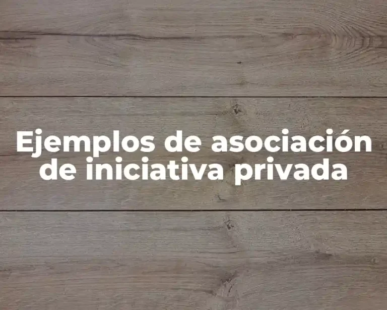 Ejemplos de asociación de iniciativa privada