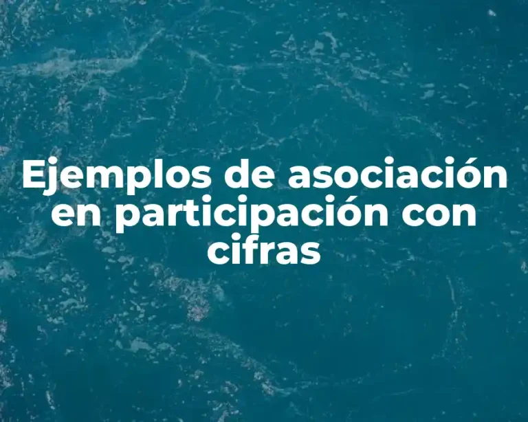 Ejemplos de asociación en participación con cifras