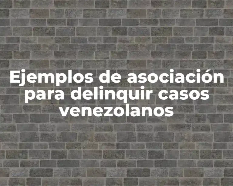 Ejemplos de asociación para delinquir casos venezolanos