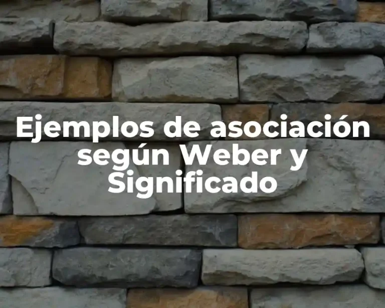 Ejemplos de asociación según Weber y Significado