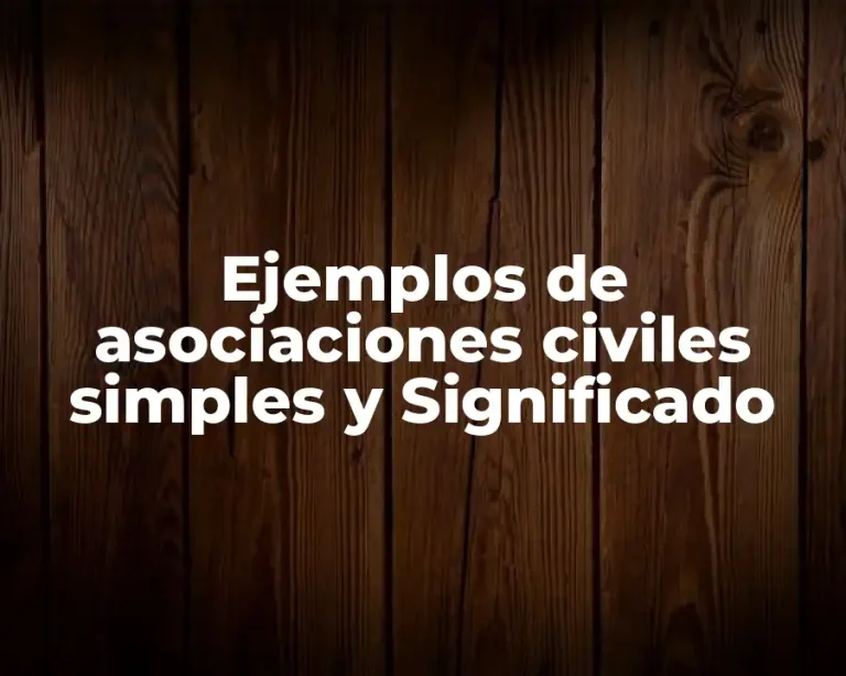 Ejemplos de asociaciones civiles simples y Significado