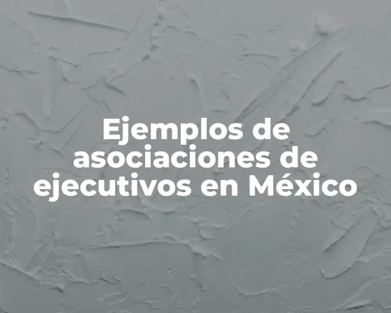 Ejemplos de asociaciones de ejecutivos en México