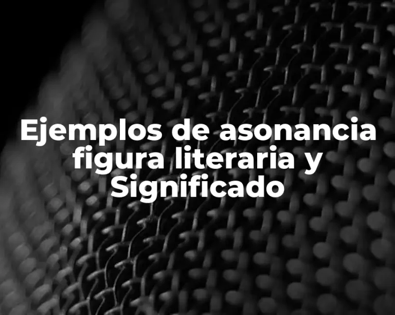 Ejemplos de asonancia figura literaria y Significado