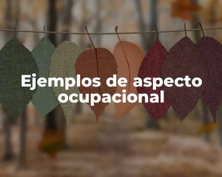 Ejemplos de aspecto ocupacional