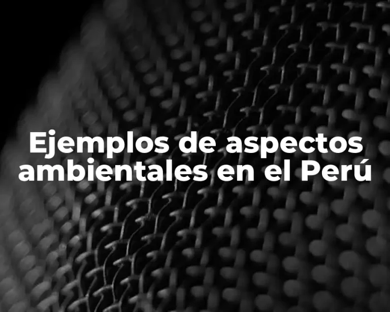 Ejemplos de aspectos ambientales en el Perú