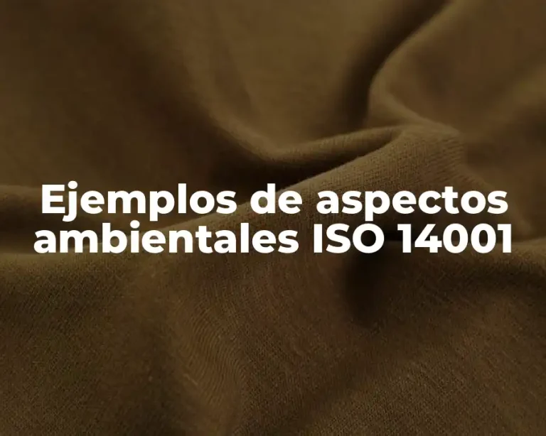 Ejemplos de aspectos ambientales ISO 14001