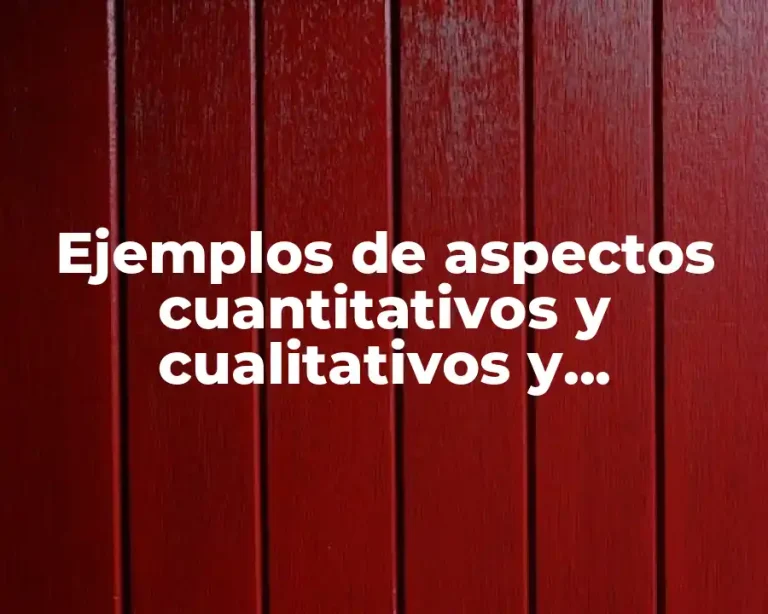 Ejemplos de aspectos cuantitativos y cualitativos y Significado