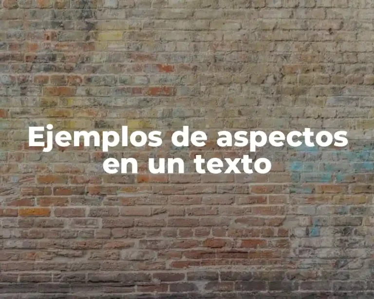 Ejemplos de aspectos en un texto