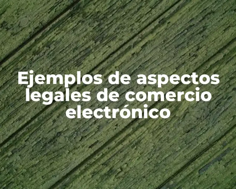 Ejemplos de aspectos legales de comercio electrónico