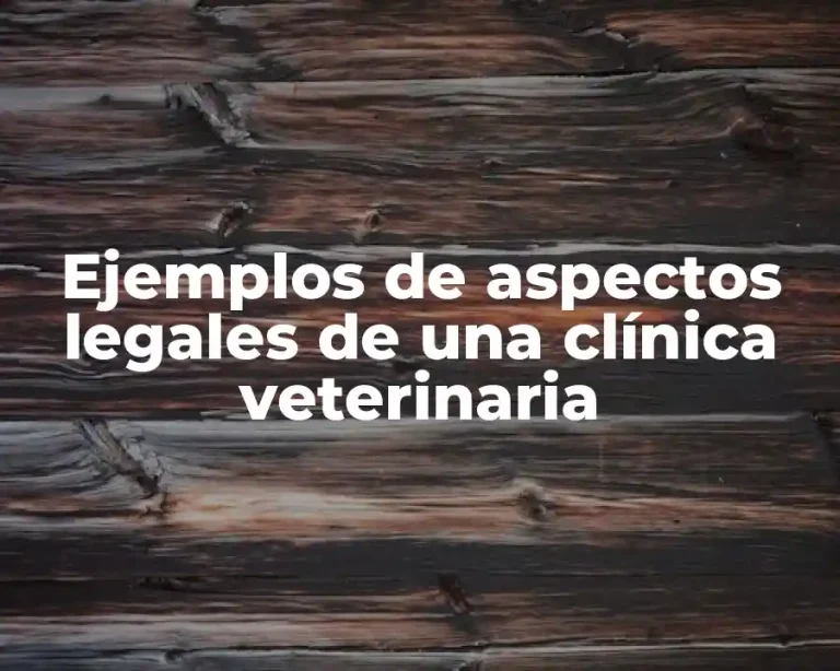 Ejemplos de aspectos legales de una clínica veterinaria