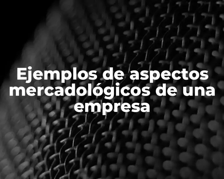 Ejemplos de aspectos mercadológicos de una empresa