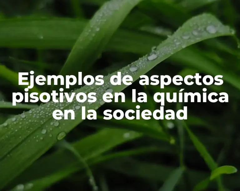 Ejemplos de aspectos pisotivos en la química en la sociedad