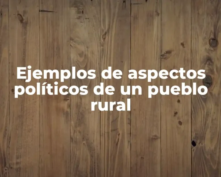 Ejemplos de aspectos políticos de un pueblo rural