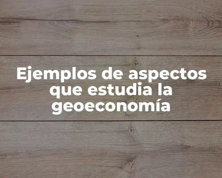 Ejemplos de aspectos que estudia la geoeconomía