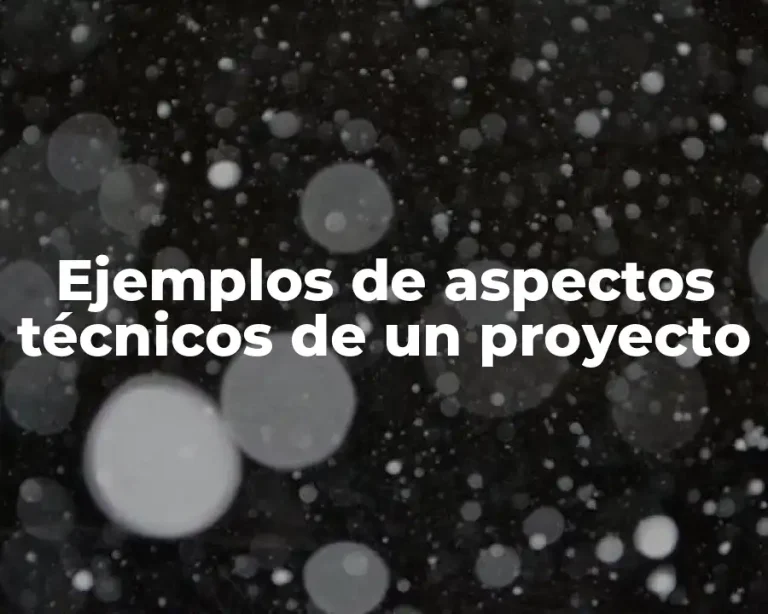 Ejemplos de aspectos técnicos de un proyecto