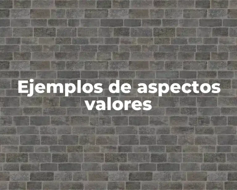 Ejemplos de aspectos valores