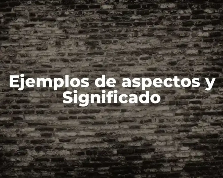 Ejemplos de aspectos y Significado